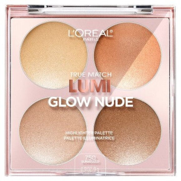 Loreal Paris True Match Lumi Glow Nude Highlighter Palette - Sunkissed - 0.26oz - Picture 1 of 3